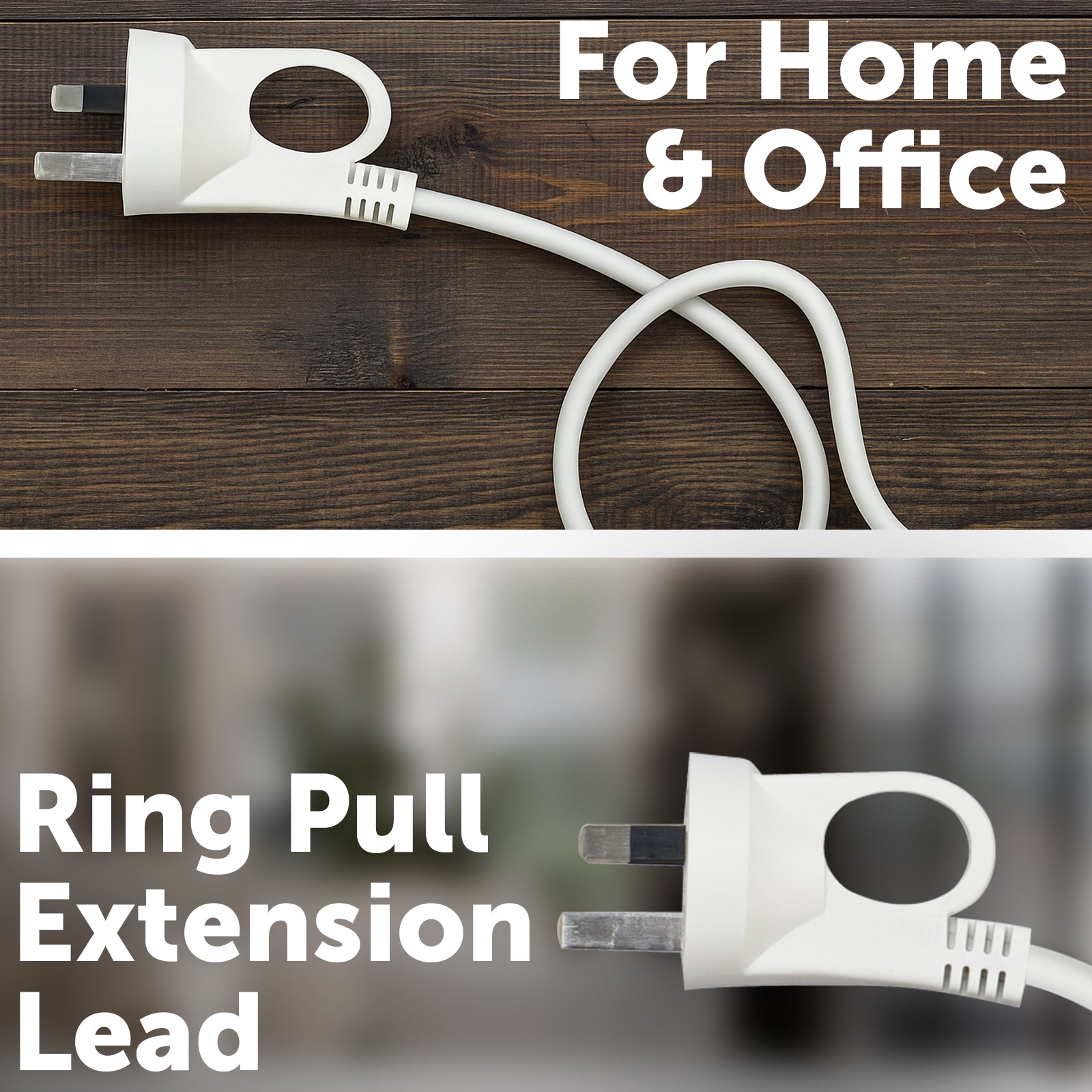 10m white extension cord with ring pull plug – Arlec household use
