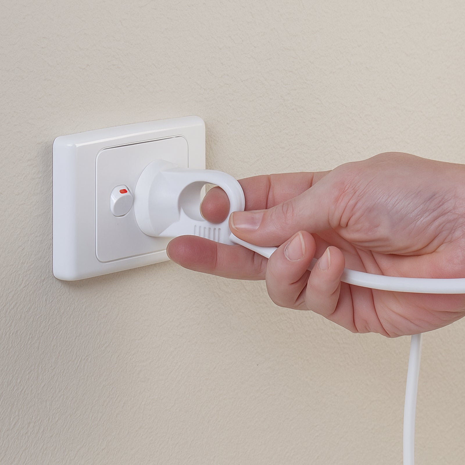 10m white extension cord with ring pull plug – Arlec household use