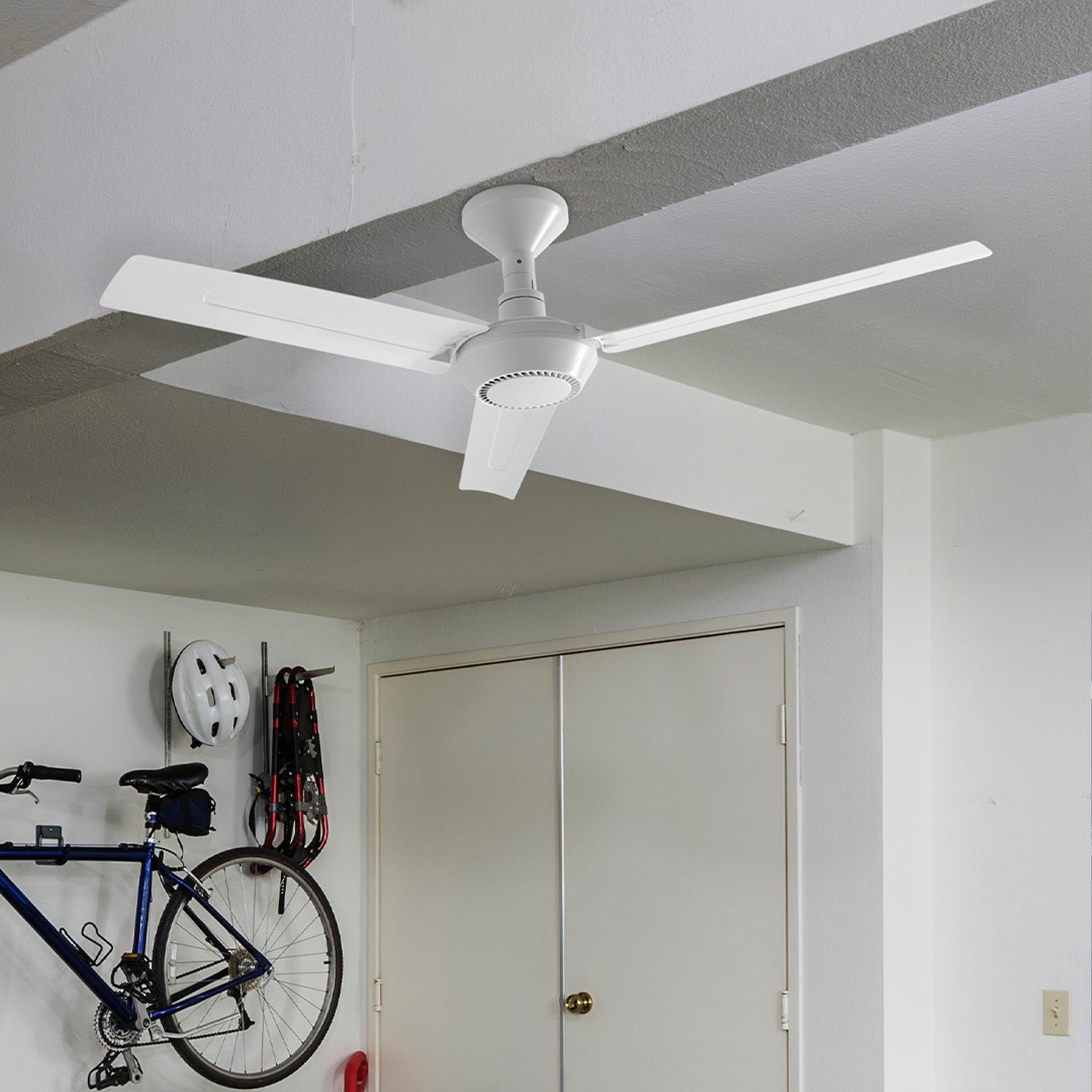 arlec 1200mm 3 blade ceiling fan – diy ceiling fan with plug; energy-efficient plastic blade fan; easy to mount workshop fan