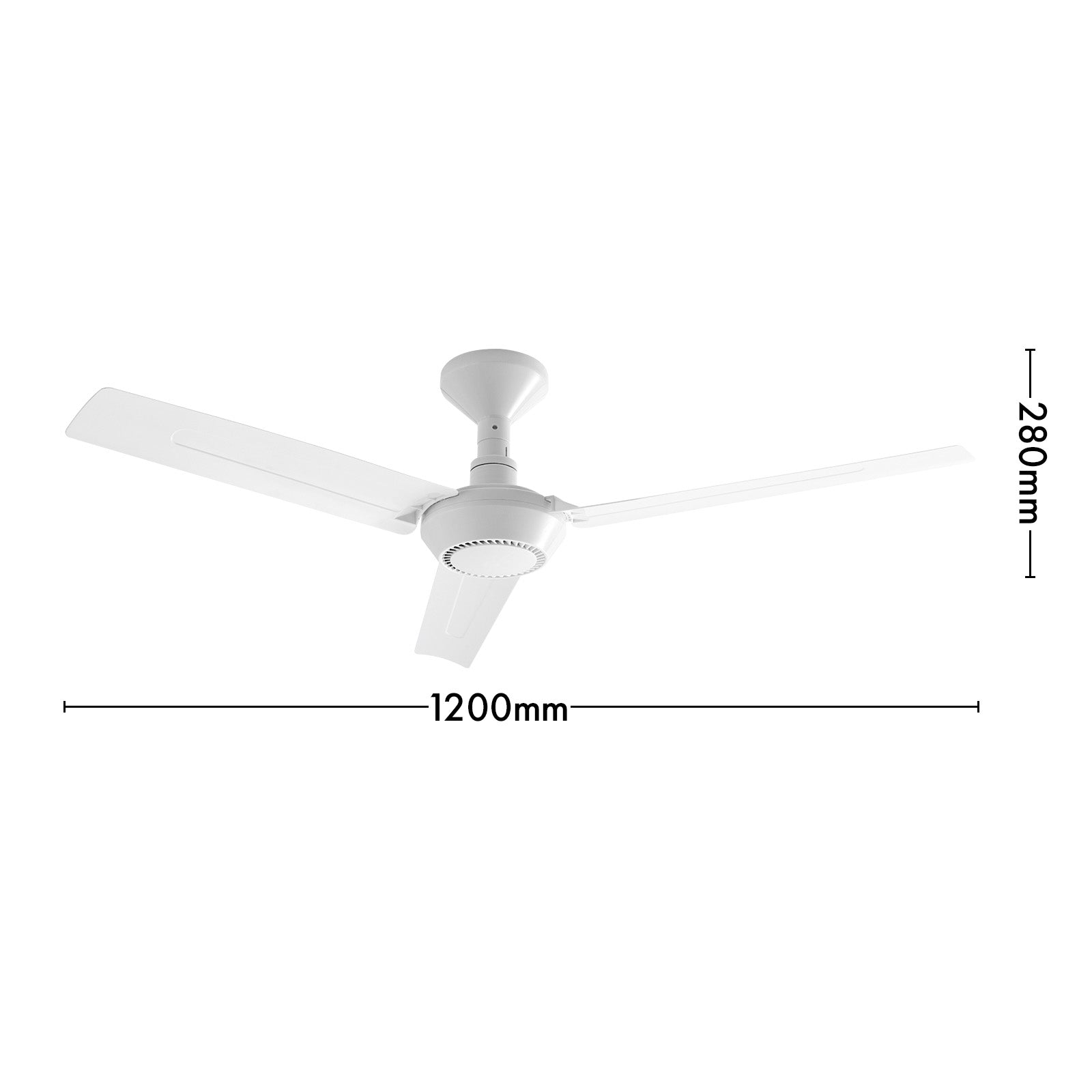 arlec 1200mm 3 blade ceiling fan – diy ceiling fan with plug; energy-efficient plastic blade fan; easy to mount workshop fan