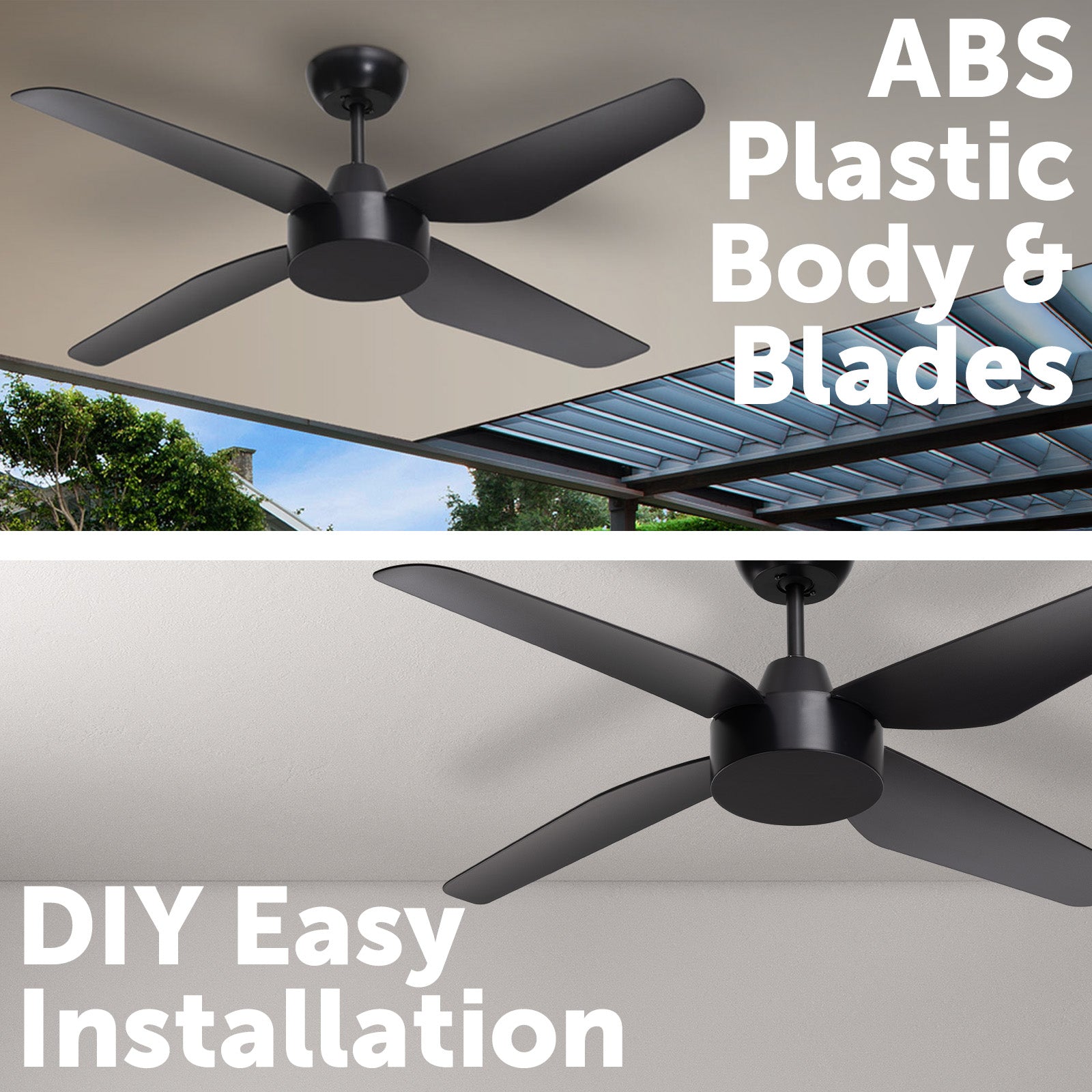 arlec 120cm solar ceiling fan – energy-saving solar-powered fan; 4 blade ac solar fan; sustainable cooling solution for homes