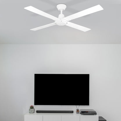 arlec 120cm white ceiling fan – classic 4 blade ceiling fan; energy-efficient cooling fan; light adaptable home fan