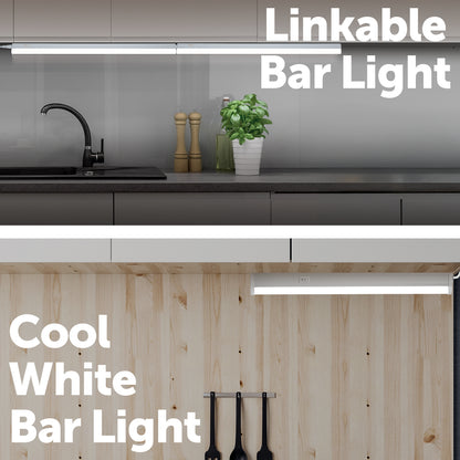 Arlec 87cm linkable bar LED light, DIY cool white strip lighting for cabinets
