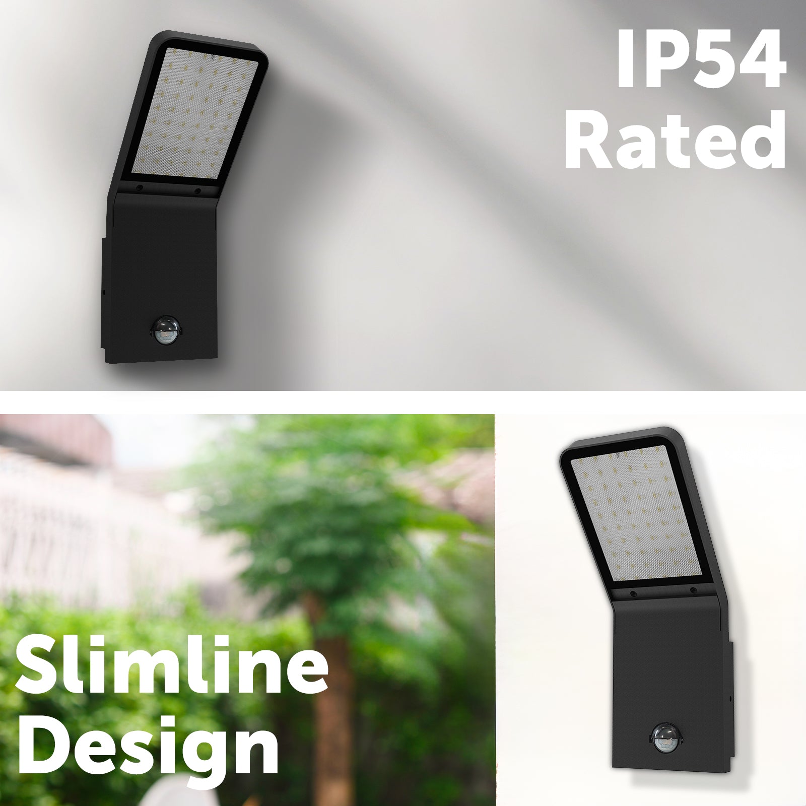 Arlec 12W slimline LED security light – PIR sensor outdoor floodlight with IP54 rating and adjustable on-time