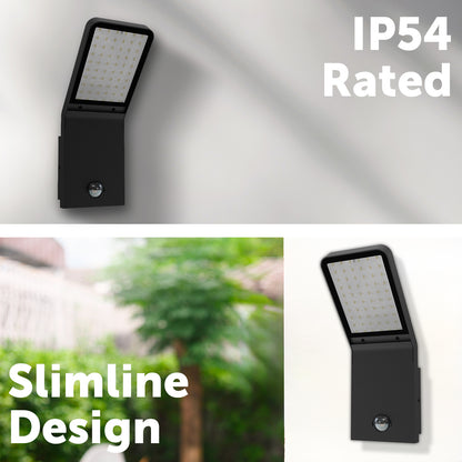 Arlec 12W slimline LED security light – PIR sensor outdoor floodlight with IP54 rating and adjustable on-time