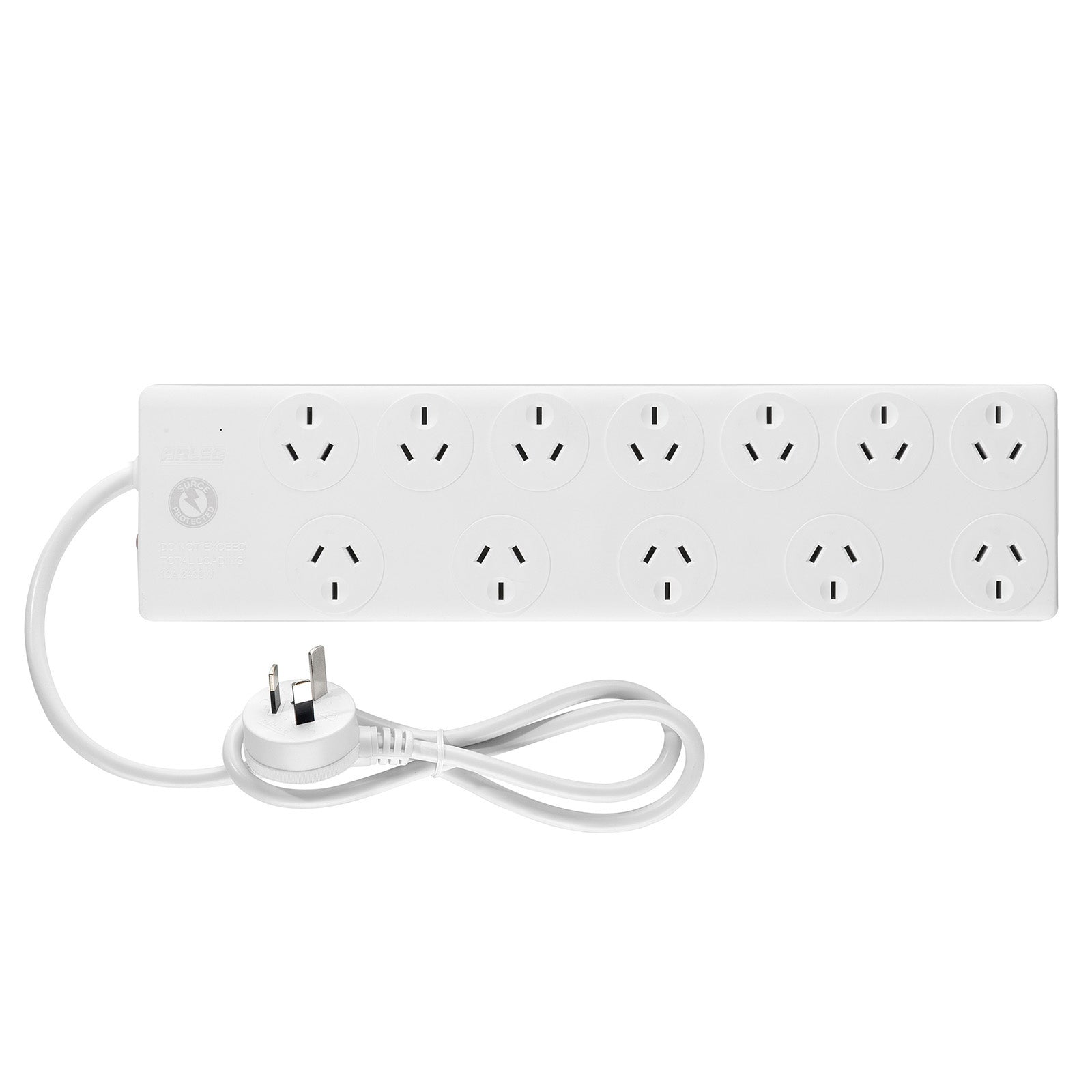 Arlec 12 Outlet Power Board With Surge Protection - 12 socket extension, surge protected powerboard, multiple outlet board
