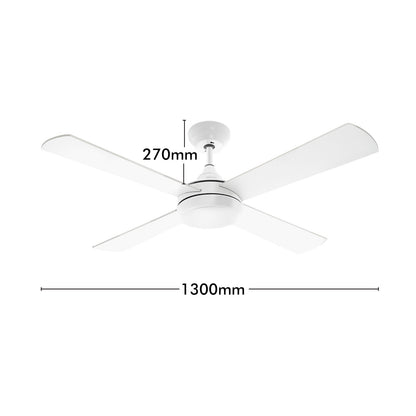 Arlec 130cm white smart ceiling fan with dimmable LED and remote