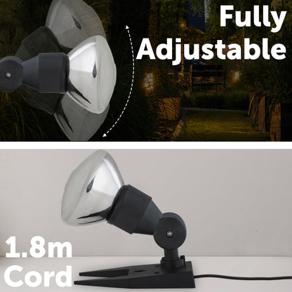 Arlec 150W portable floodlight – outdoor security lighting with stand, spikes, IP44 rating and 1.8m power cord