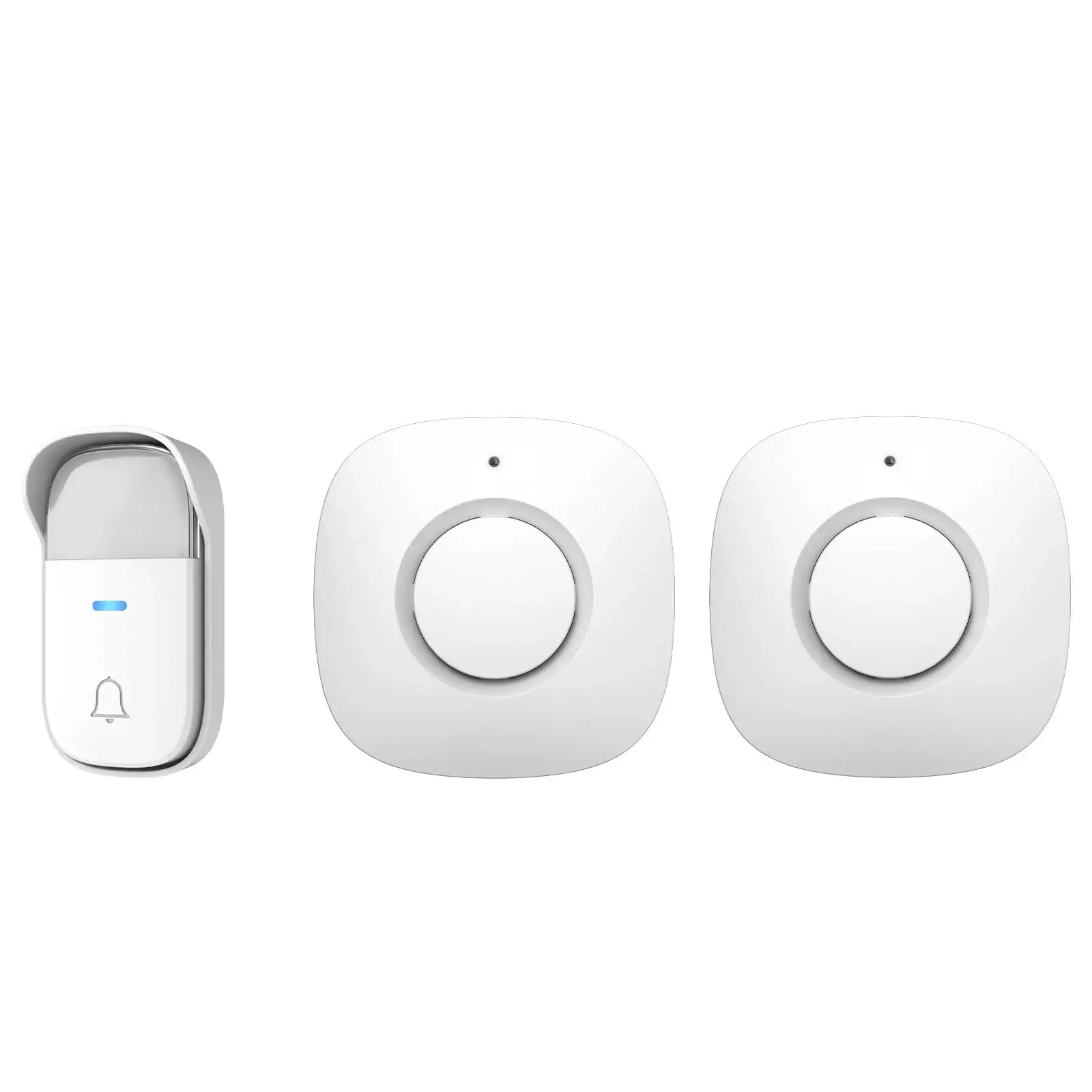 Arlec 150m White Wireless Dual Plug-in Door Chime with Kinetic Push Bu