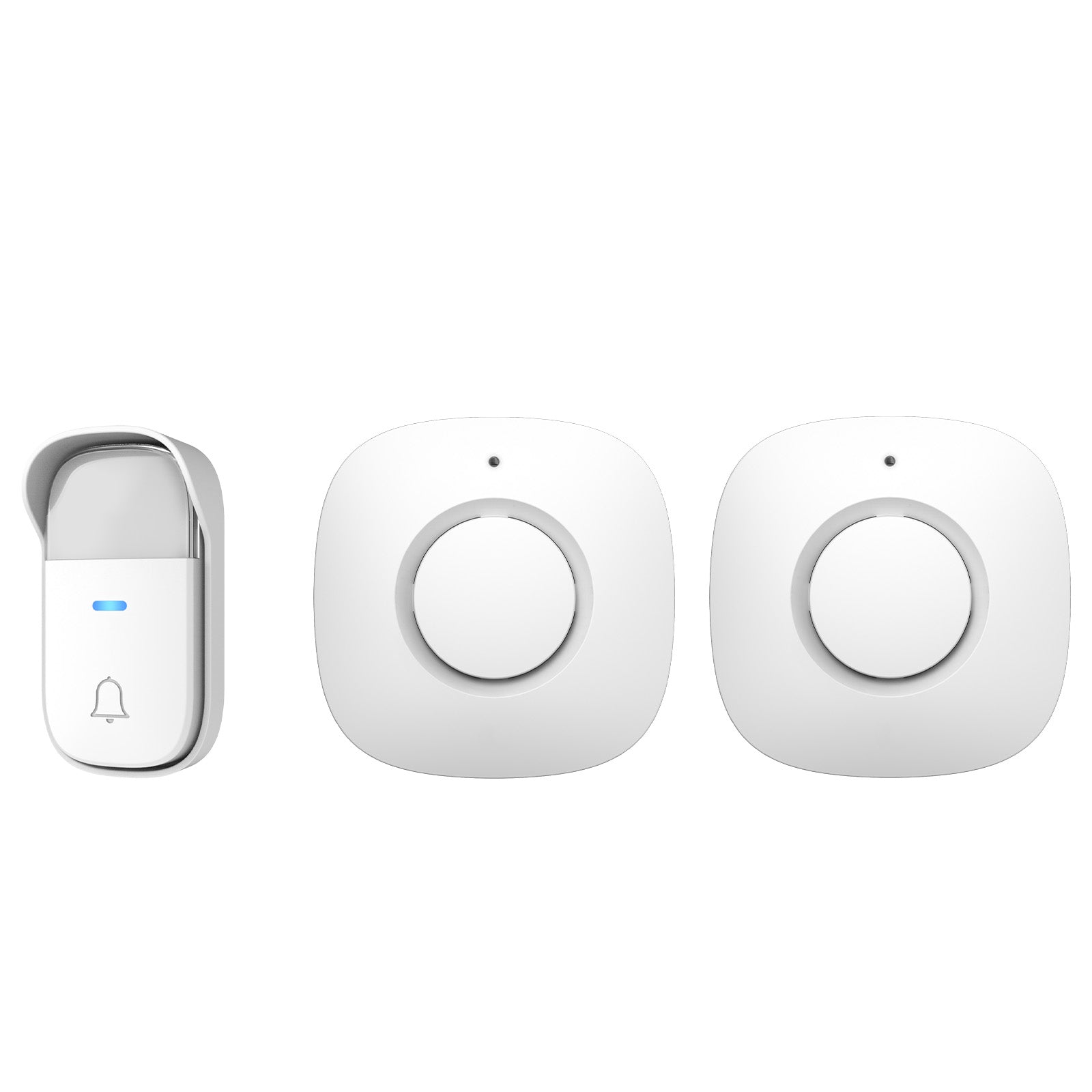 Arlec 150m White Wireless Dual Plug-in Door Chime with Kinetic Push Button – wireless door chime, smart doorbell chime, plug-in doorbell