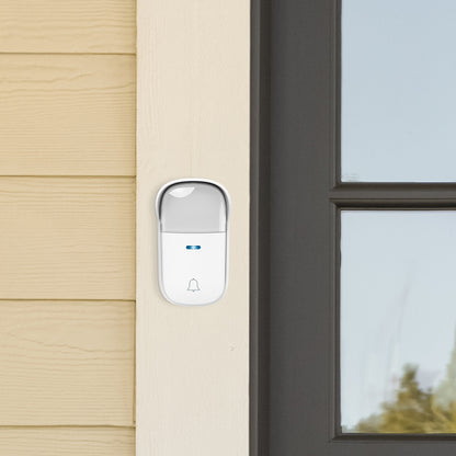 Arlec 150m White Wireless Plug-in Door Chime with Kinetic Push Button – wireless door chime, smart doorbell chime, plug-in doorbell