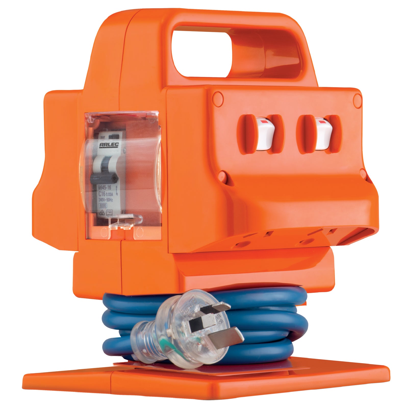 Arlec 15A Heavy Duty 4 Outlet Power Block with Safety Switch for job sites