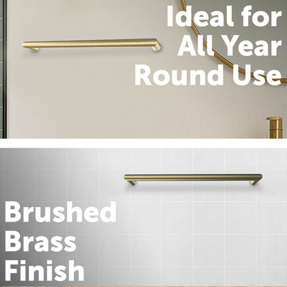 Arlec 15W brushed brass single bar heated towel rail, stylish and compact
