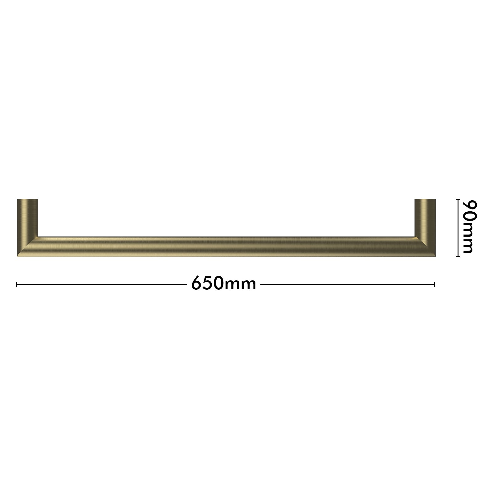 Arlec 15W brushed brass single bar heated towel rail, stylish and compact