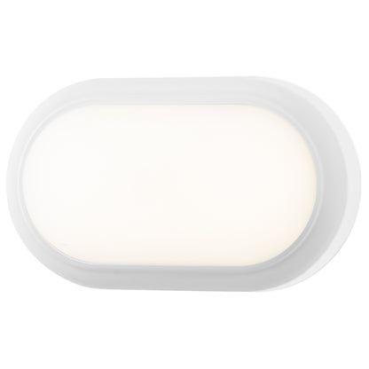 Arlec 15W White Oval LED Bunker Light - bunker wall light, energy efficient LED