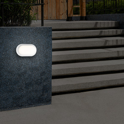 Arlec 15W White Oval LED Bunker Light - bunker wall light, energy efficient LED