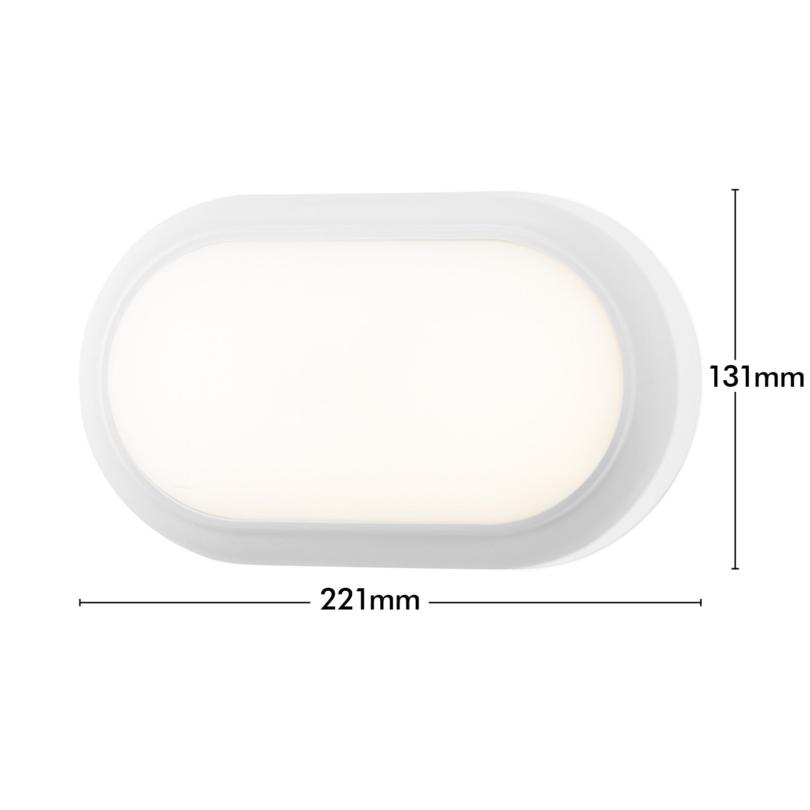 Arlec 15W White Oval LED Bunker Light - bunker wall light, energy efficient LED