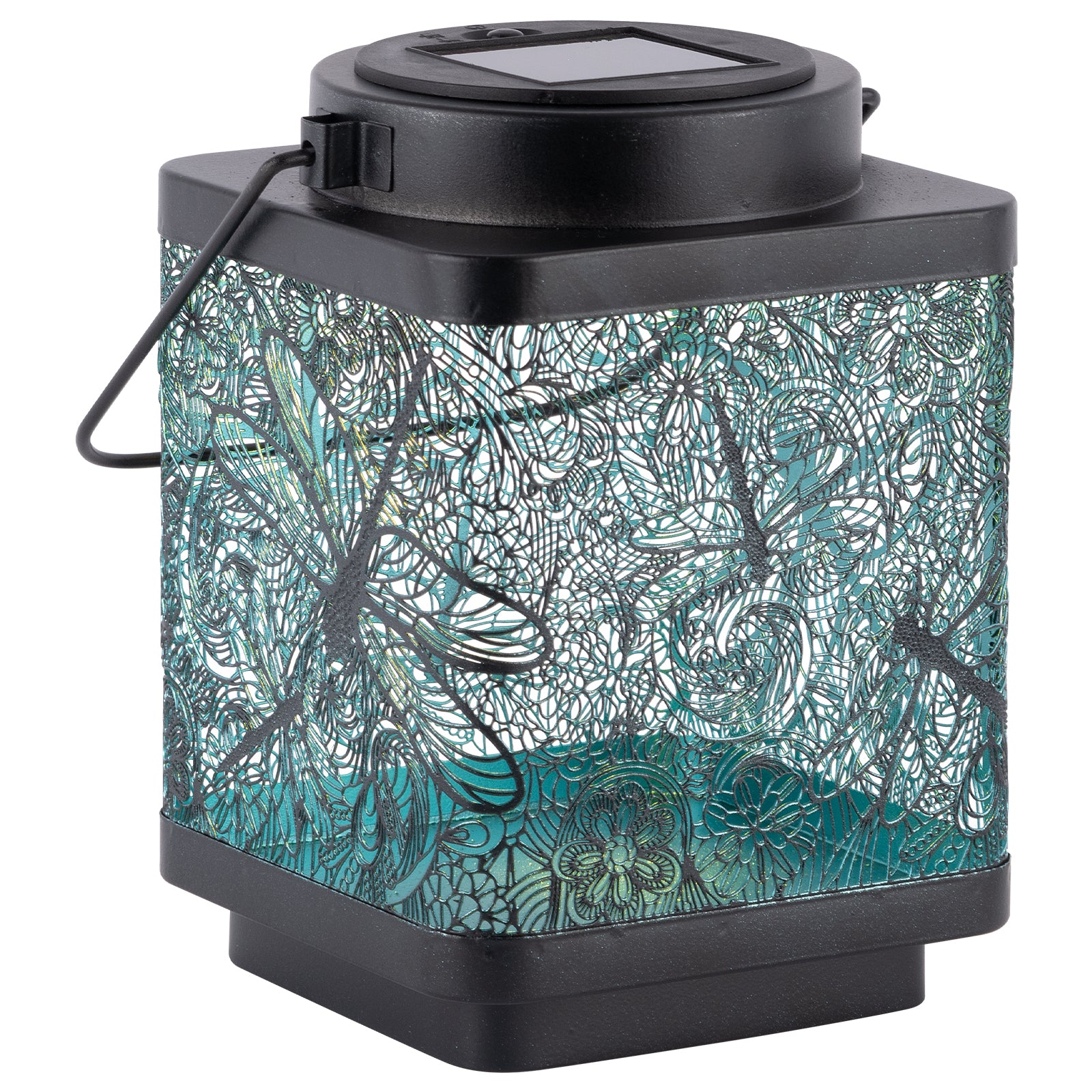 Arlec 15cm Dragonfly Pattern Decorative Solar Lantern - outdoor decorative solar LED lantern for garden lighting