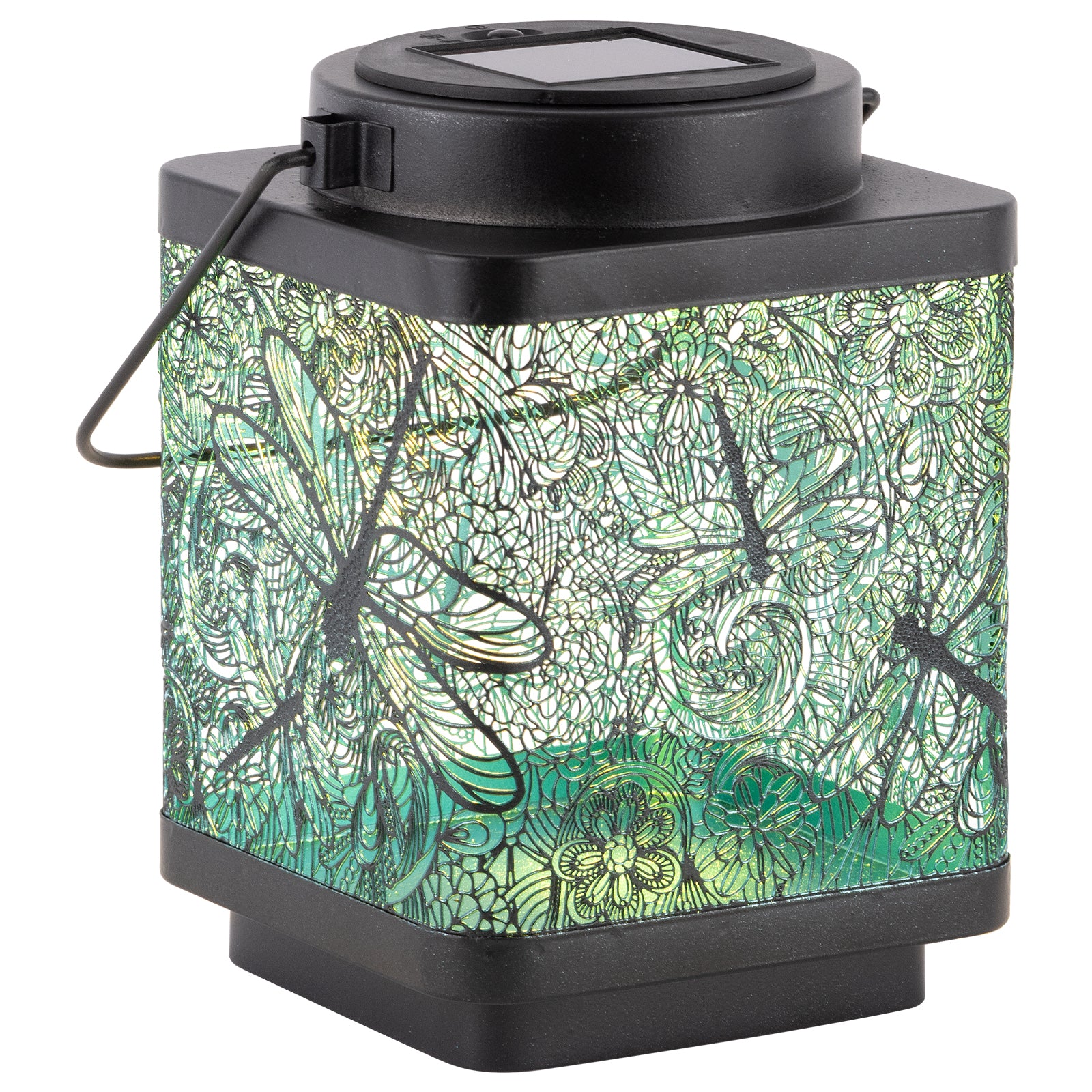 Arlec 15cm Dragonfly Pattern Decorative Solar Lantern - outdoor decorative solar LED lantern for garden lighting