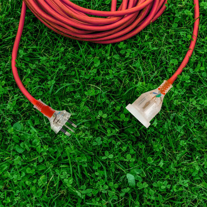 Arlec red 15m heavy duty extension cord – 10A with safety light