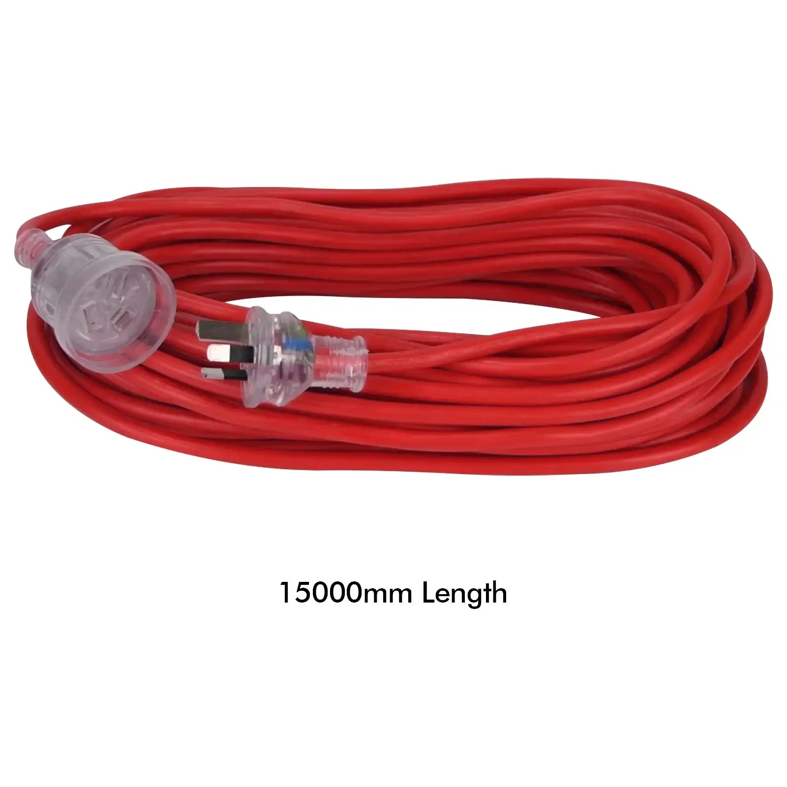 Arlec red 15m heavy duty extension cord – 10A with safety light