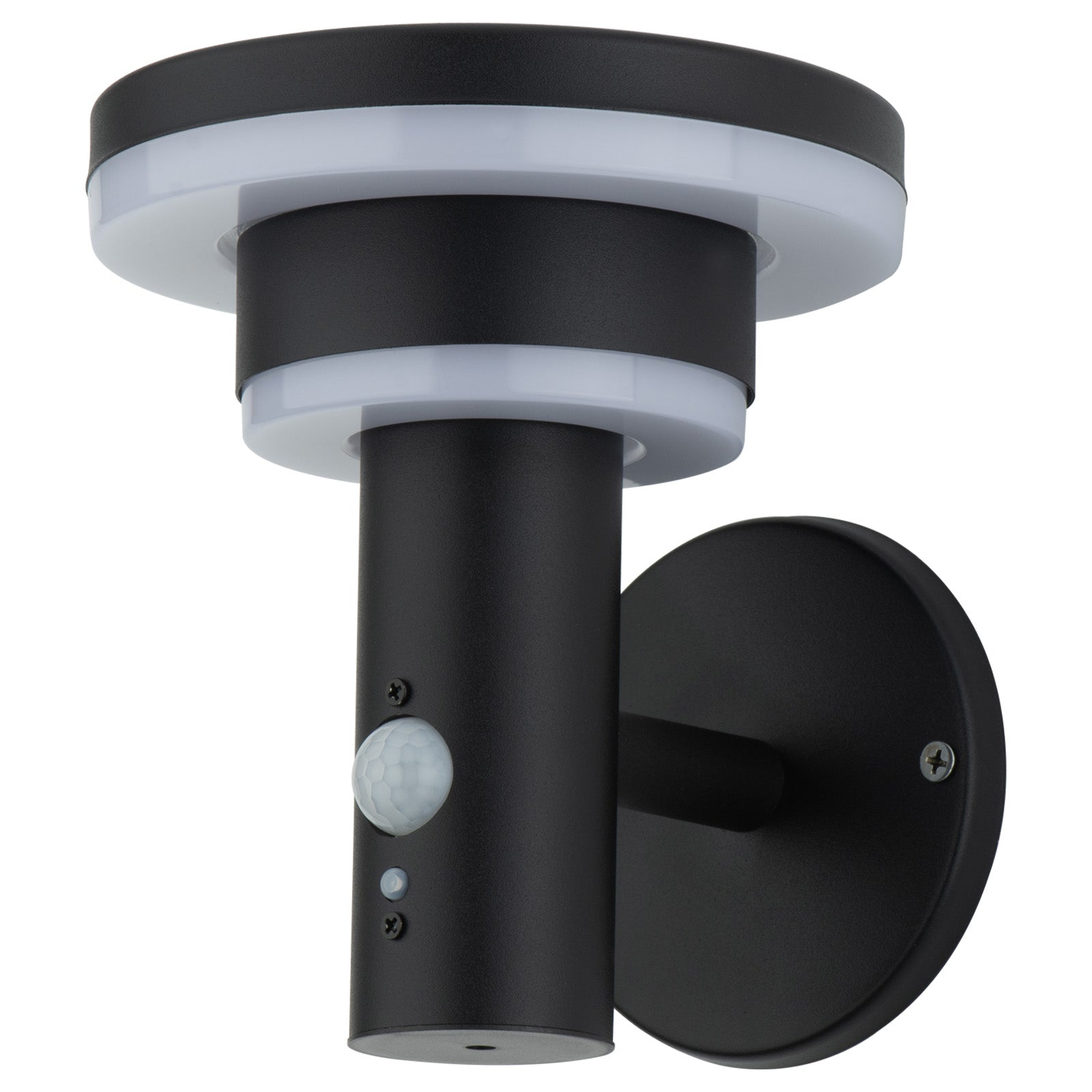 Arlec 18.2cm Black 400lm Solar LED Wall Light With Sensor - solar powered light, motion sensor light, exterior wall light, energy efficient LED