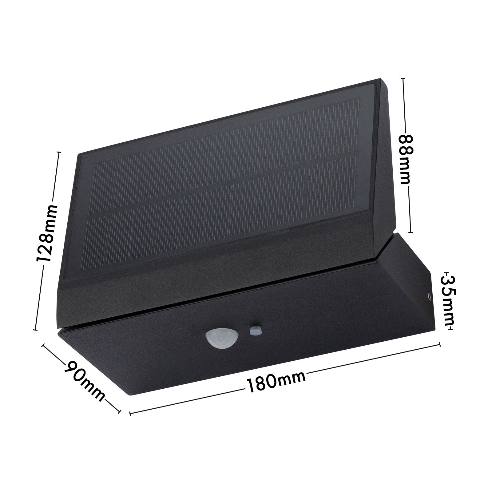 Arlec 190L Premium Solar LED Wall Light With Motion Sensor - solar powered light, motion sensor light, exterior wall light, energy efficient LED