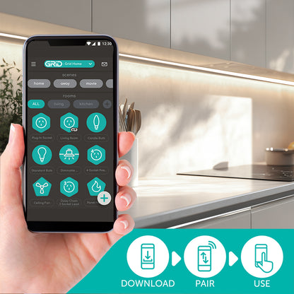 1m CCT LED strip light with adjustable color temperature, app and remote control, and IP65 coating