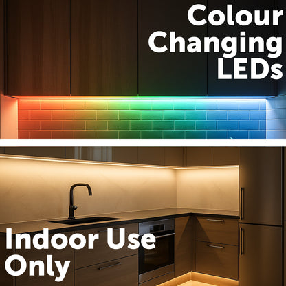 1m RGB LED battery strip light by Arlec, portable multicolor lighting