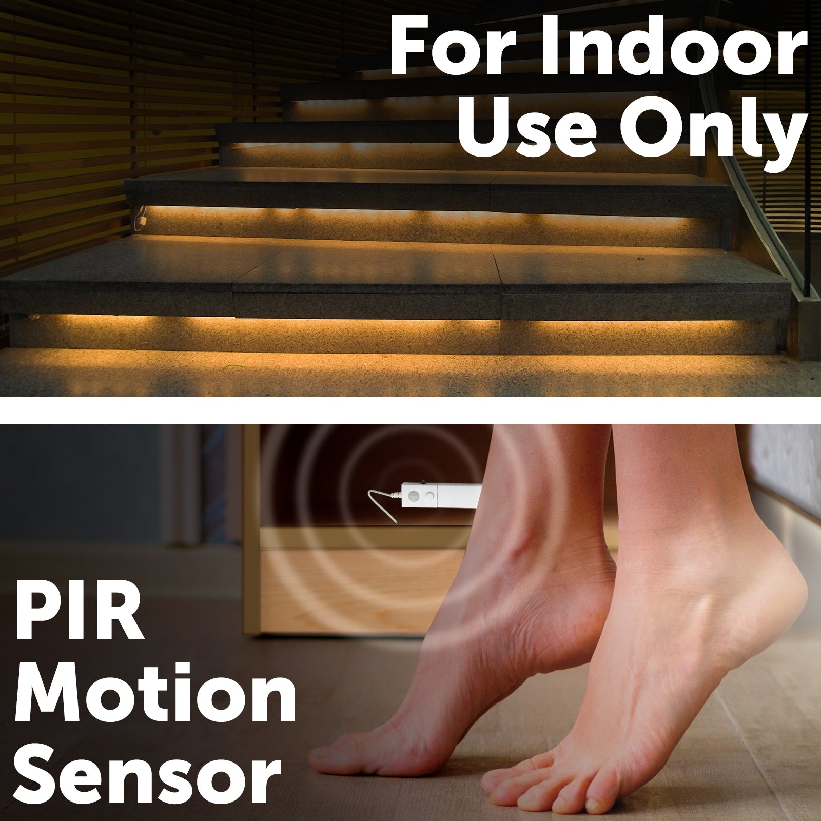 1m warm white LED battery sensor strip light, motion-activated by Arlec