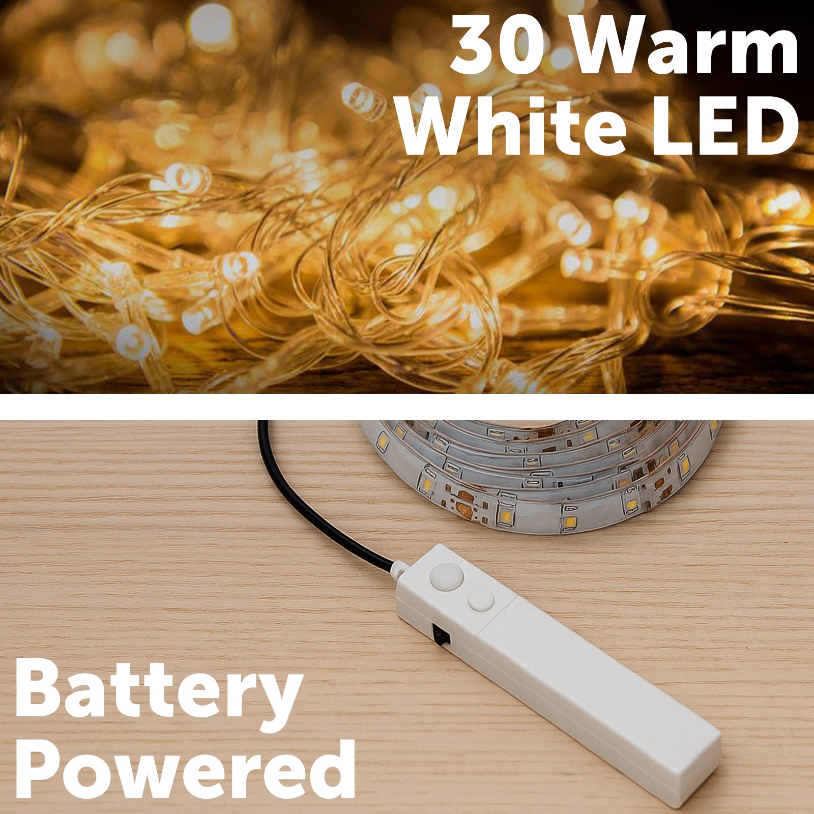 1m warm white LED battery sensor strip light, motion-activated by Arlec