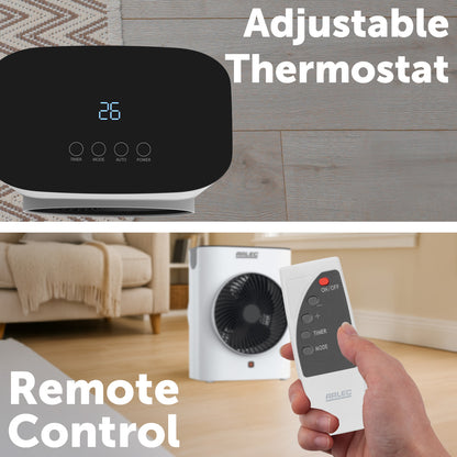 Arlec 2000W fan heater with digital temperature control and modern design