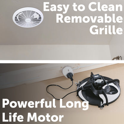 Arlec 200mm White Exhaust Fan – Wall or Ceiling Mounted Ventilation Solution