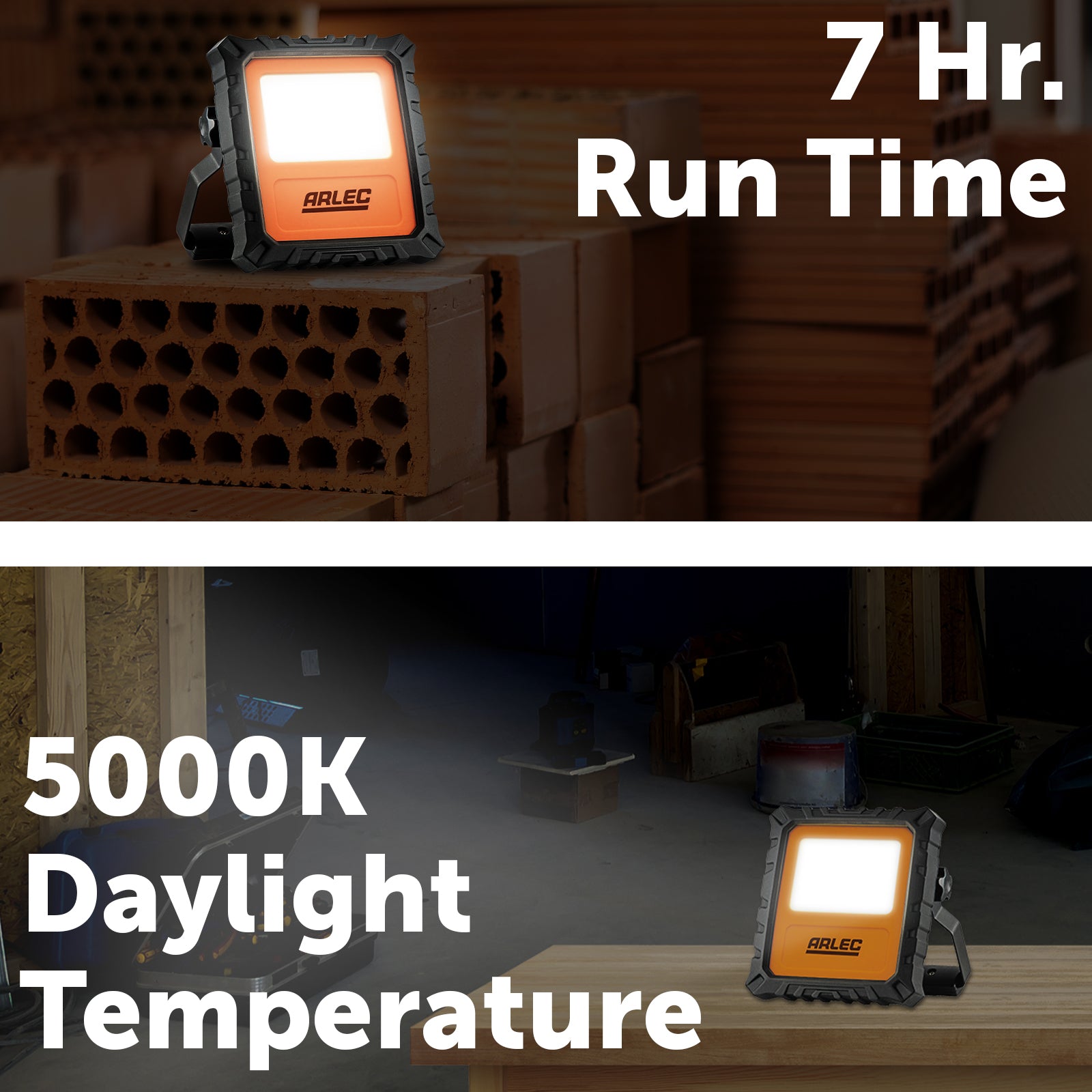 20W rechargeable LED work light with 1400 lumens, USB charger, portable