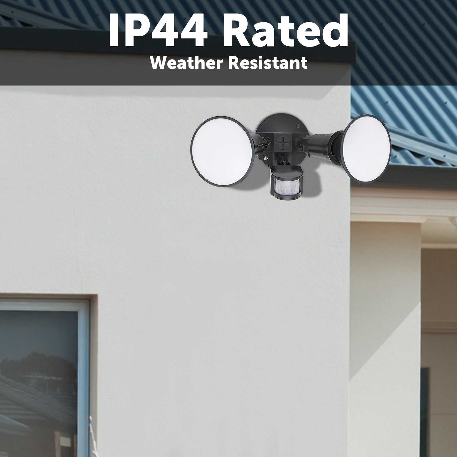 20W smart motion sensor light with app timer, override control, Grid Connect app, voice assistant compatibility