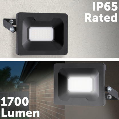 Arlec 20W DIY LED security floodlight – outdoor aluminium IP65 light with wide beam angle and plug-in installation