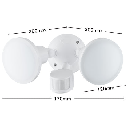 Arlec 20W twin LED floodlight – 1600 lumens motion-activated outdoor security light with 180° detection