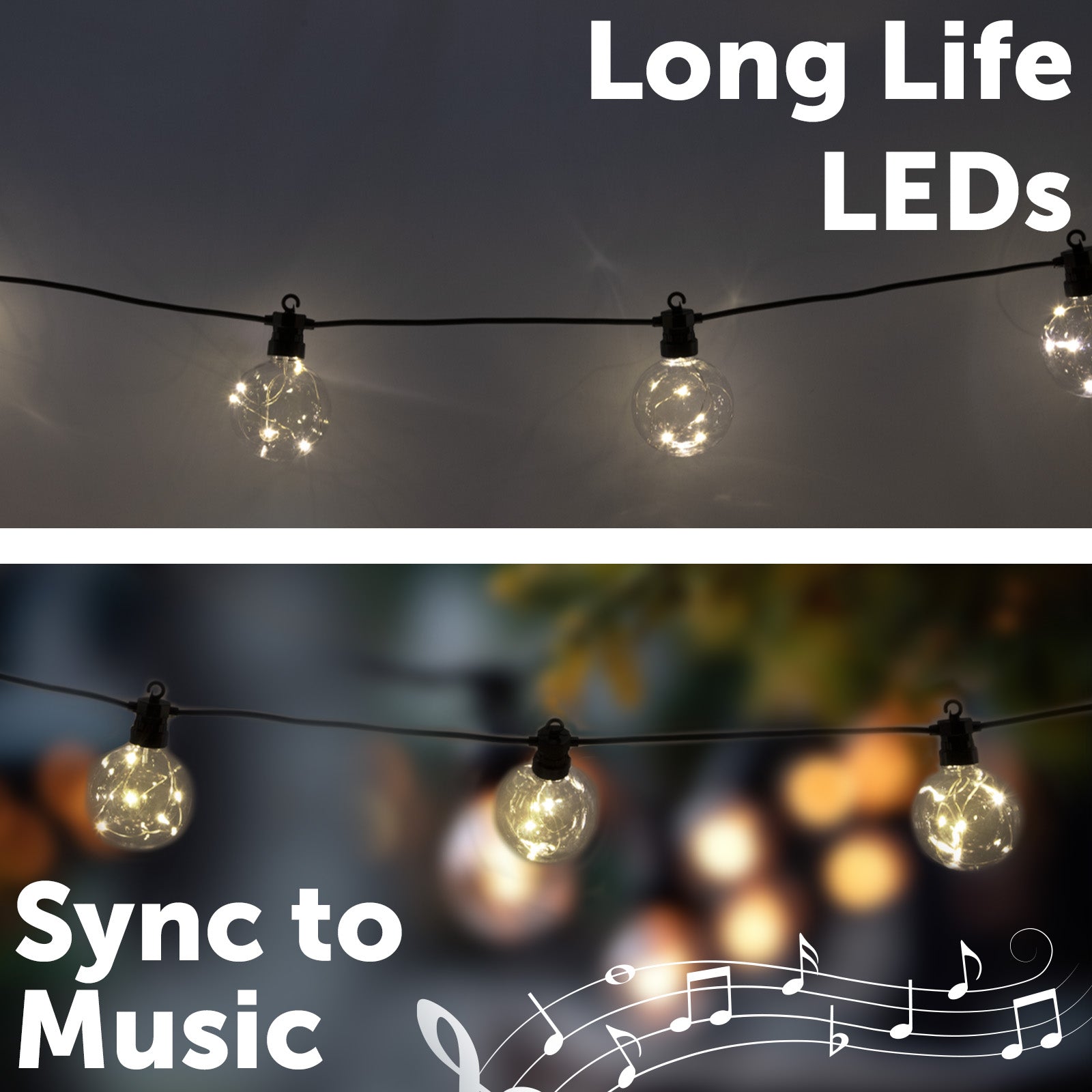 Smart warm white LED festoon lights – Arlec connectable Grid Connect outdoor decorative lighting