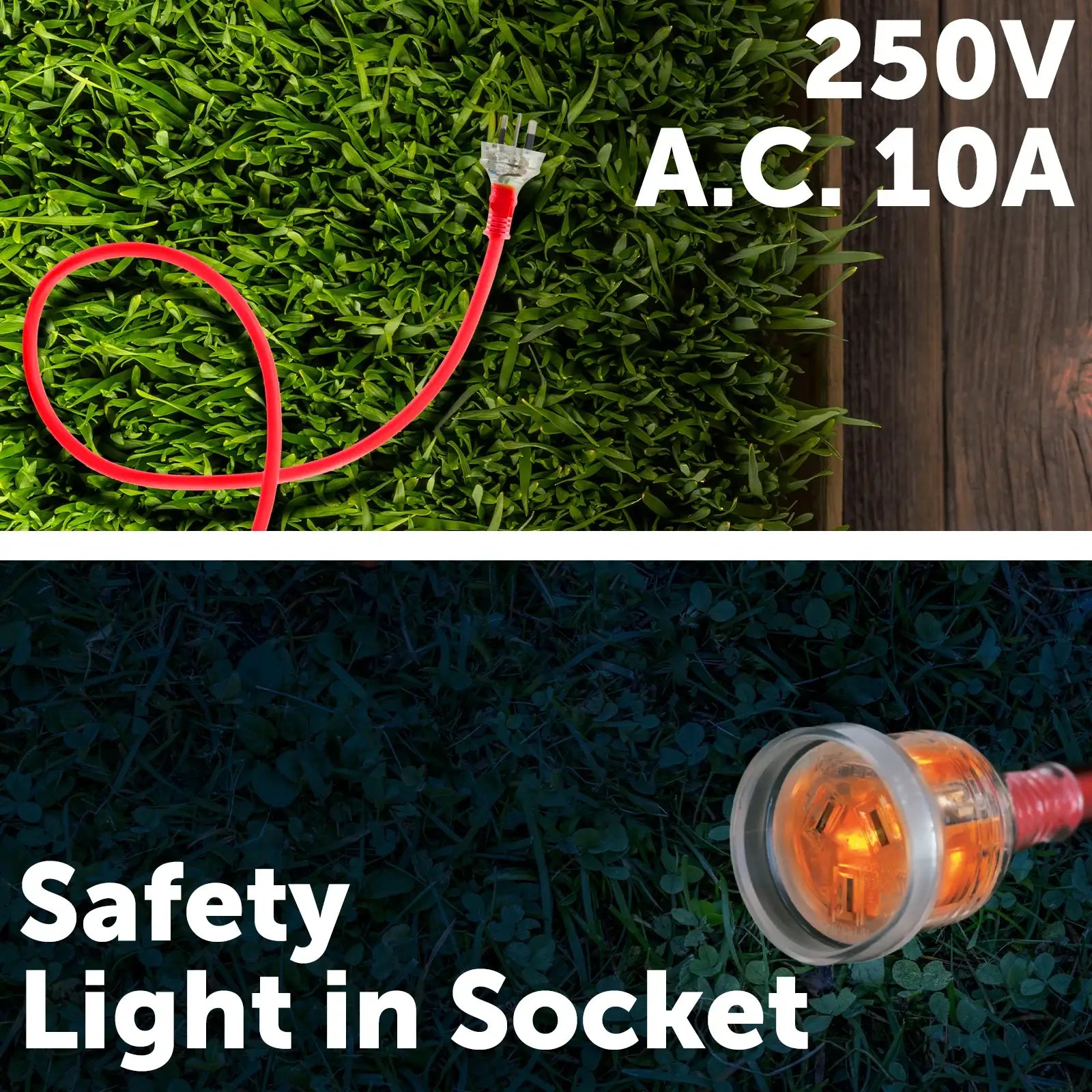 20m extra heavy duty extension lead – Arlec red cable with neon light