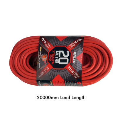 20m extra heavy duty extension lead – Arlec red cable with neon light