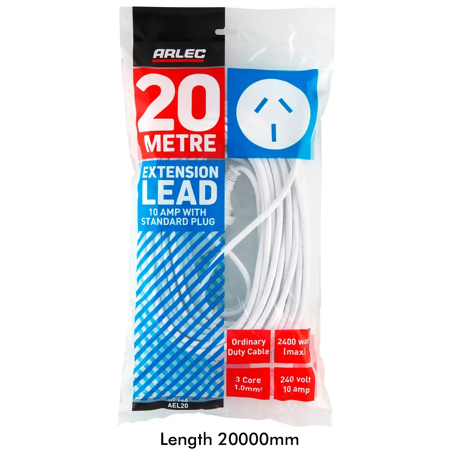 Arlec 20m Extension Lead - long extension lead, household power cord, outdoor extension solution