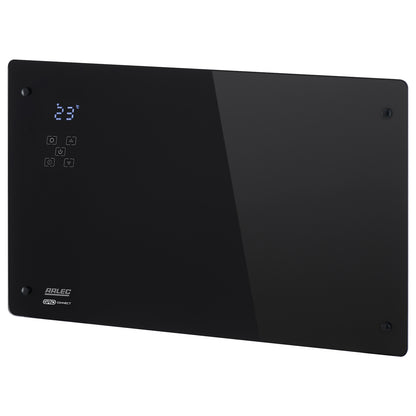 arlec 2200w black smart panel heater – grid connect smart home heater; energy-efficient convection panel; sleek black wall heater