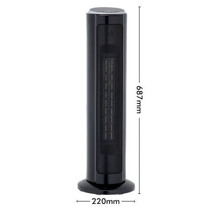 Arlec 2200W ceramic heater with adjustable thermostat and overheat protection