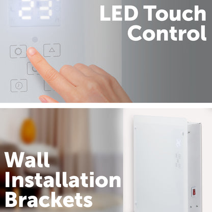 arlec 2200w smart convection panel heater – white smart home heater; grid connect wall heater; remote controlled panel heater