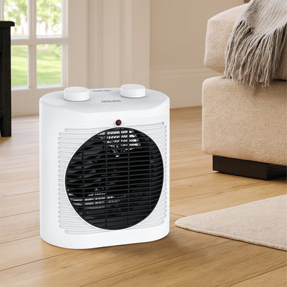 Arlec 2400W fan heater with adjustable thermostat and compact body
