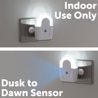 Arlec 240V White N Shaped Auto Sensor LED Night Light