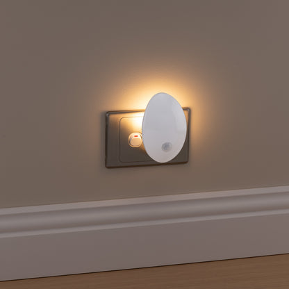 Arlec plug-in LED night light with motion sensor and warm white glow for bedrooms