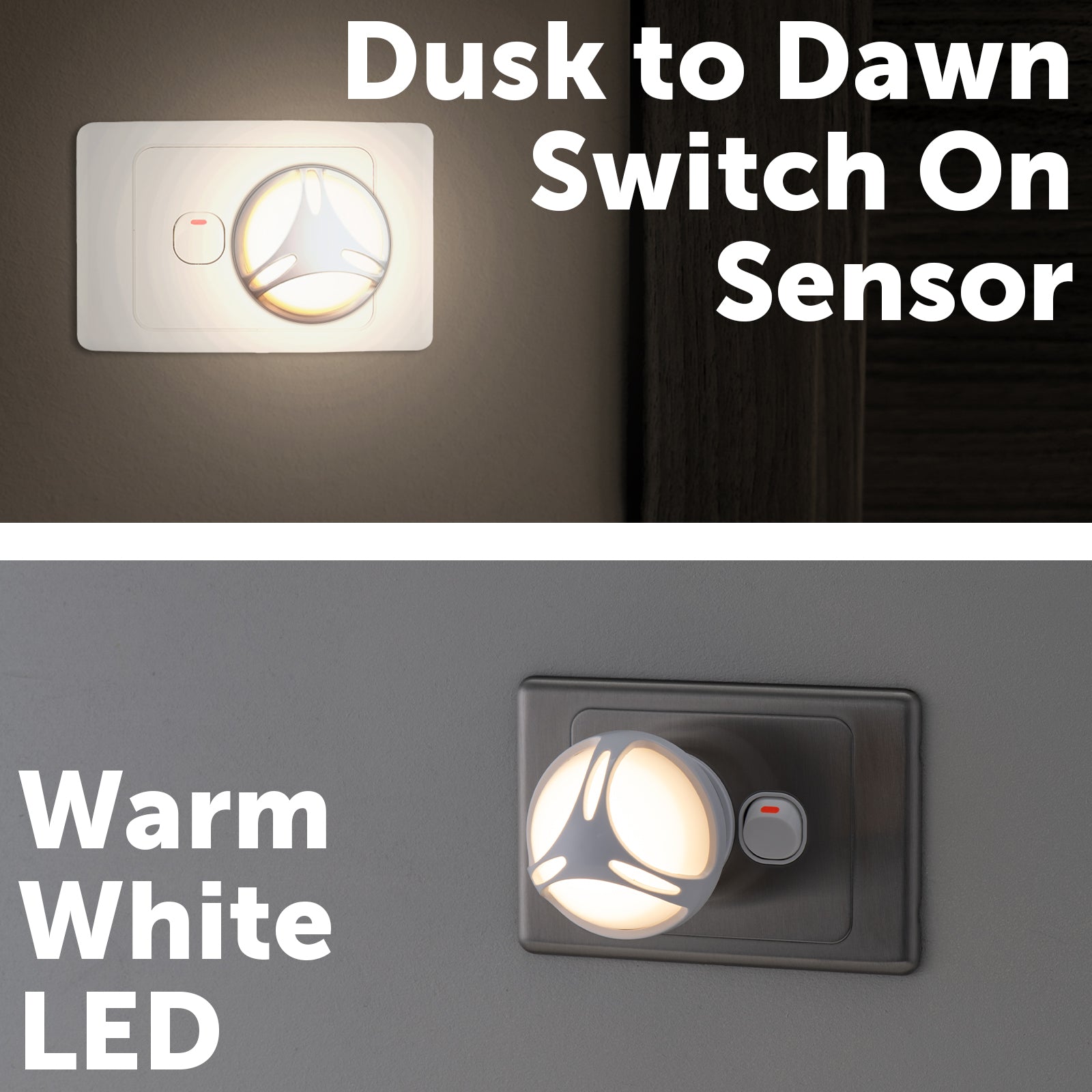 Arlec rotating LED night light with dusk to dawn sensor and adjustable direction