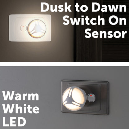 Arlec rotating LED night light with dusk to dawn sensor and adjustable direction