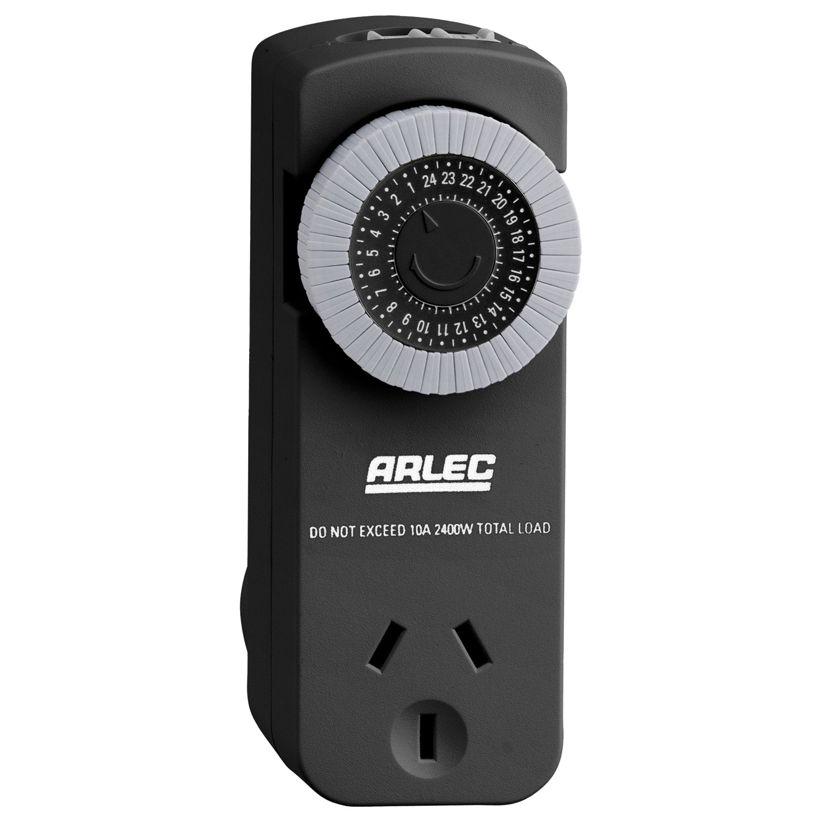 Arlec Black 24-Hour Slimline Mechanical Timer - Twin Pack